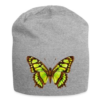 Malachite Butterfly Siproeta stelenes Watercolor - Jersey Beanie - heather grey - Front