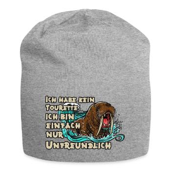 Tourette: Unfreundliches Walross - Jersey-Beanie - Grau meliert - Vorne