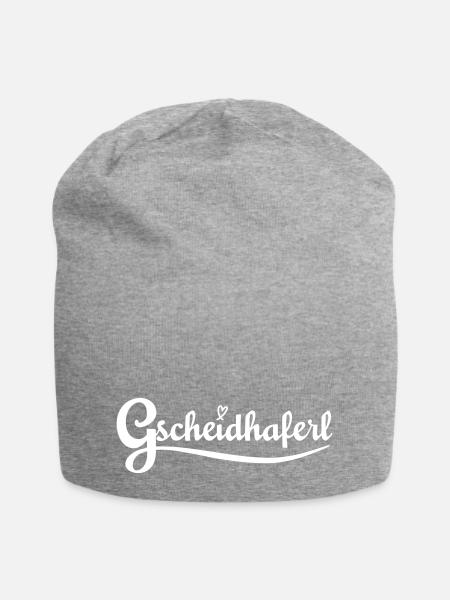 Gscheidhaferl - bayerisch liebevolle Klugscheißer - Jersey-Beanie - Grau meliert