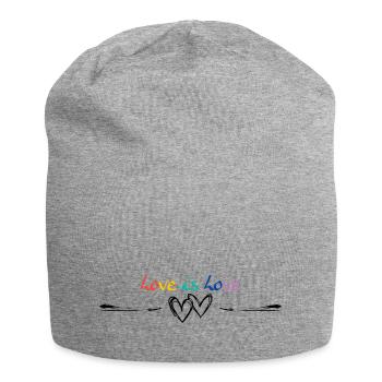Herzen Symbol Hearts Love is love - Jersey-Beanie - Grau meliert - Vorne
