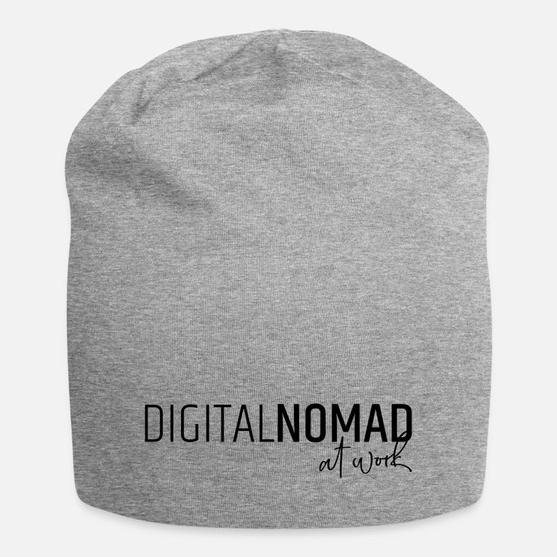 Digital nomad at work - Jersey Beanie - heather grey