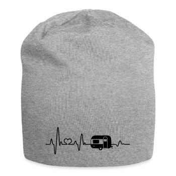 Wohnwagen Camping Wohnmobil Camper Herzschlag - Jersey-Beanie - Grau meliert - Vorne