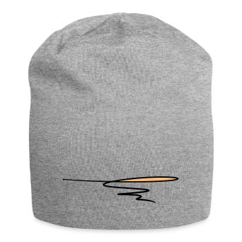 Decorative line. Text decoration. Hand drawn. - Jersey Beanie - heather grey - Front