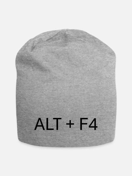 ALT + F4: Der ultimative Gamer-Abbruch - Jersey-Beanie - Grau meliert