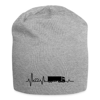 Truck Trucker Heartbeat EKG Professional Driver - Jersey Beanie - heather grey - Front