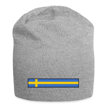 Schwedische flagge - Jersey-Beanie - Grau meliert - Vorne