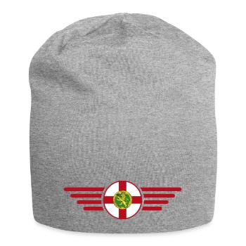 J’aime Aurigny, T-shirt design de style élégance - Bonnet en jersey - gris chiné - Devant