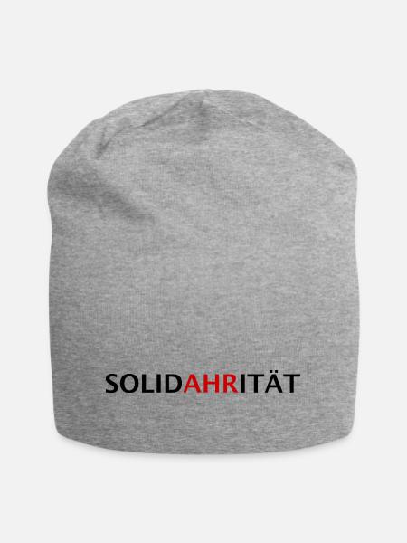 SolidAHRität | Ahrtal Hochwasser Eimerkette Hilfe - Jersey-Beanie - Grau meliert