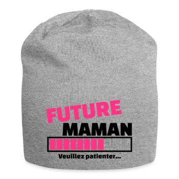 future maman veuillez patienter - Bonnet en jersey - gris chiné - Devant