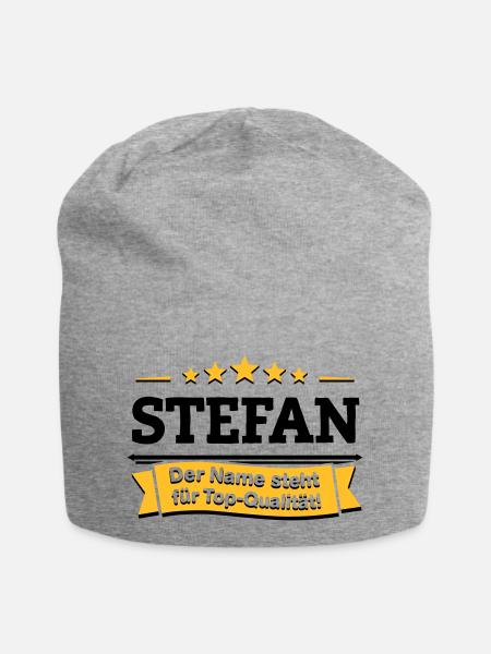 Stefan – Der Name steht für Top-Qualität! - Jersey-Beanie - Grau meliert