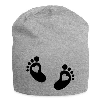 Baby feet - Jersey Beanie - heather grey - Front