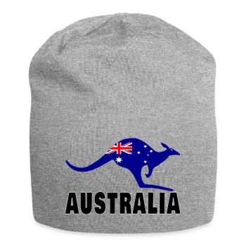 Australie Kangourou / Cadeau / Idée cadeau - Bonnet en jersey - gris chiné - Devant