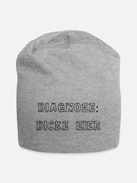 Diagnose: Dicke Eier - Jersey-Beanie - Grau meliert