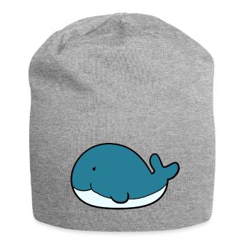 Little whale - Jersey Beanie - heather grey - Front