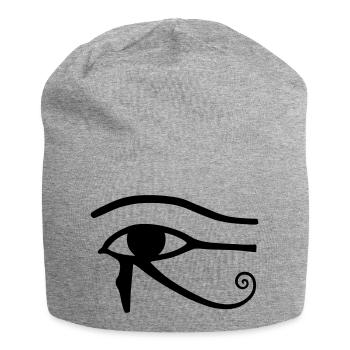 eye of Horus egypt retro vintage symbol - Jersey Beanie - heather grey - Front
