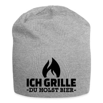 Ich grille du holst Bier - Jersey-Beanie - Grau meliert - Vorne
