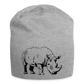 Nashorn - Rhino - Jersey-Beanie - Grau meliert - Vorne