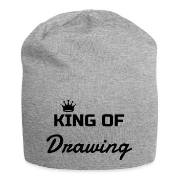 Zeichnung / Zeichner / Drawing / Drawer - Jersey-Beanie - Grau meliert - Vorne