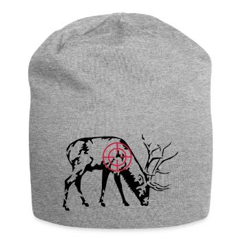 Cerf broutant - Bonnet en jersey - gris chiné - Devant