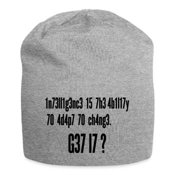 Intelligence Ability to Adapt Change | Leet Art - Jersey Beanie - heather grey - Front