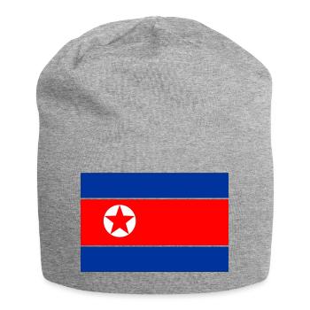 Flag of North Korea logo North Korean flag - Jersey Beanie - heather grey - Front
