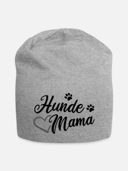 Hunde Mama - Jersey-Beanie - Grau meliert