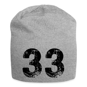 33 - Jersey Beanie - heather grey - Front