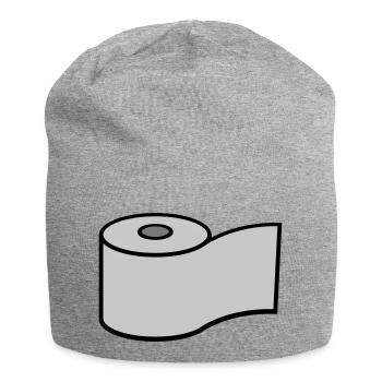 Toilet Paper Roll Logo Design - Jersey Beanie - heather grey - Front