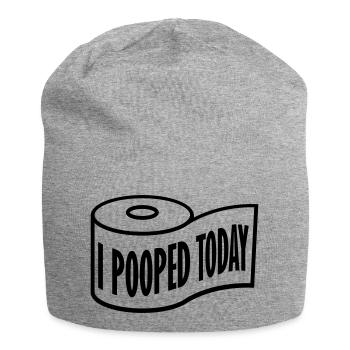 I pooped today quote - Jersey Beanie - heather grey - Front