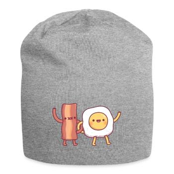 Cute Bacon And Egg Best Friends - Jersey Beanie - heather grey - Front