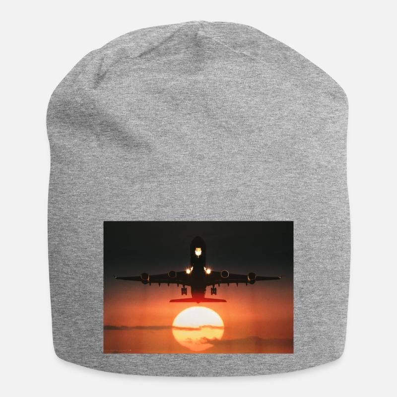 Décollage de l’avion - Bonnet en jersey - gris chiné