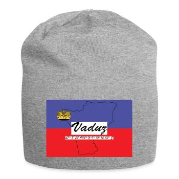 Vaduz - Hauptstadt mit GPS & Flagge - Jersey-Beanie - Grau meliert - Vorne