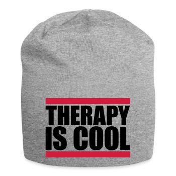 therapy is cool Quote - Jersey Beanie - heather grey - Front
