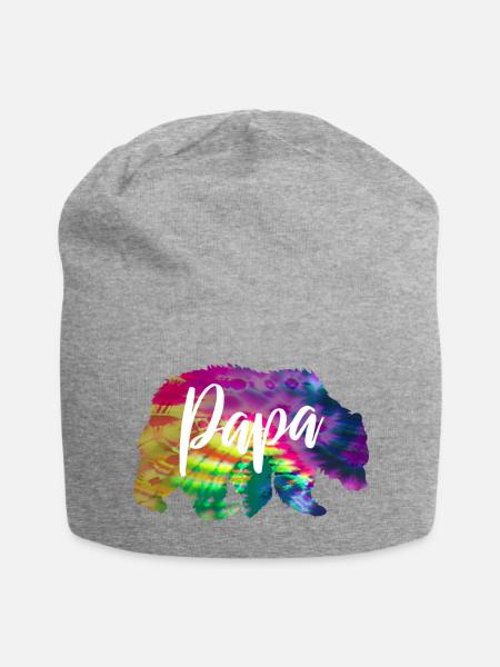 Bär Papa Batik Tie Dye - Jersey-Beanie - Grau meliert