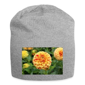 Affiche fleur de fleur de dahlia jaune - Bonnet en jersey - gris chiné - Devant