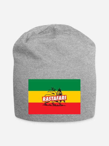 REGGAE FLAGGE - RASTA LION - JAH RASTAFARI - Jersey-Beanie - Grau meliert