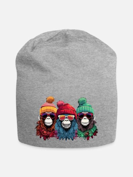 Ugly Christmas Monkeys - Jersey-Beanie - Grau meliert