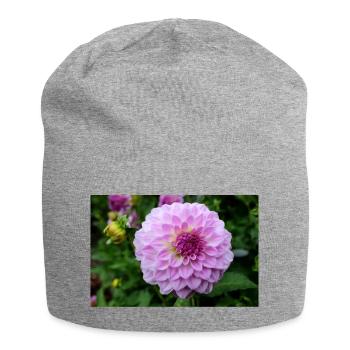 Dahlia rose rose fleur, fleur - Bonnet en jersey - gris chiné - Devant