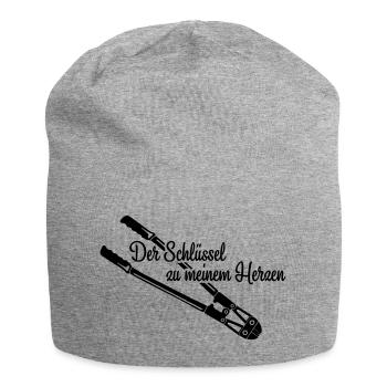 Schlüssel zum Herz Love - Jersey-Beanie - Grau meliert - Vorne