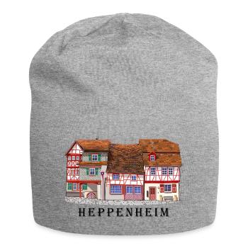 Heppenheim Altstadt., Amtsgasse Fachwerk, Odenwald - Jersey-Beanie - Grau meliert - Vorne