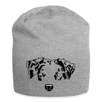 minimal Australian Shepherd Aussie dog - Jersey-Beanie - Grau meliert - Vorne