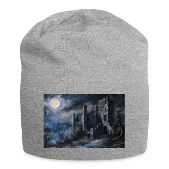 Poster Illustration Medieval Landscape in Ruins - Jersey Beanie - heather grey - Front