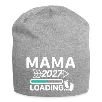Maman 2027 - Annonce de grossesse de la barre de chargement - Bonnet en jersey - gris chiné - Devant