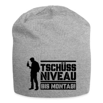 Tschüss Niveau bis Montag - Jersey-Beanie - Grau meliert - Vorne