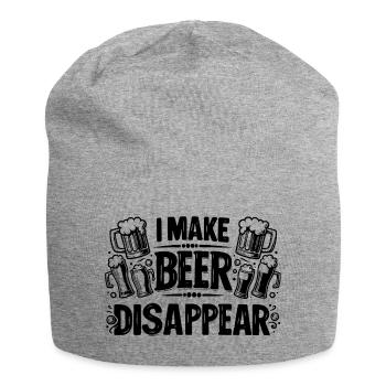 Je fais de la bière disparaître – Bière cadeau amusante - Bonnet en jersey - gris chiné - Devant
