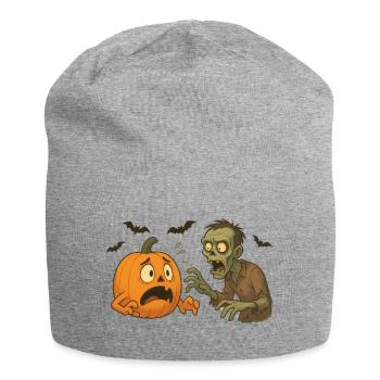 Citrouille panique et zombie - Bonnet en jersey - gris chiné - Devant