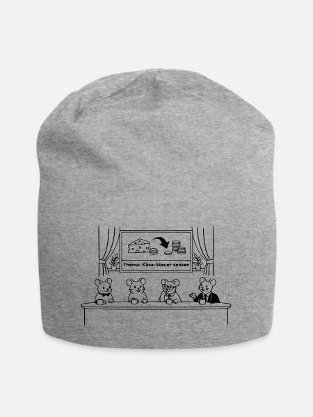 Maus Mäuse Käse Steuer senken - Jersey-Beanie - Grau meliert