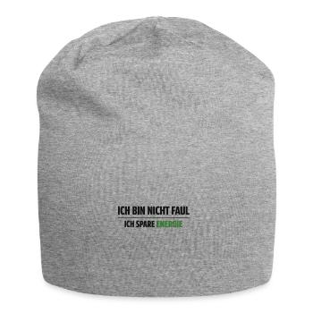 Ich bin nicht Faul, ich spare Energie - Jersey-Beanie - Grau meliert - Vorne