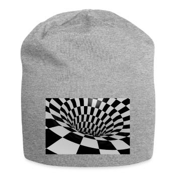 Tunnel Carreaux Noir et Blanc - Bonnet en jersey - gris chiné - Devant