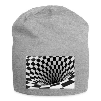 Vortex damier noir et blanc - Bonnet en jersey - gris chiné - Devant